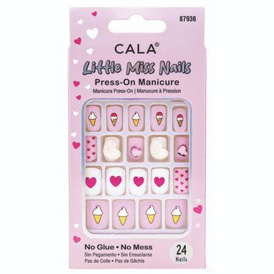 CALA Little Miss Nails Press-On Manicure - Light Pink/White