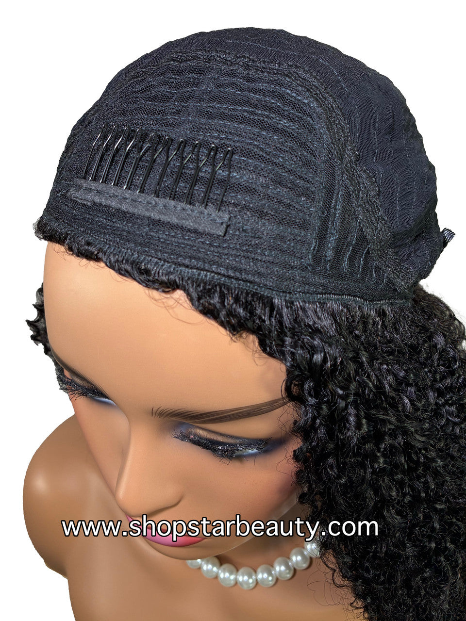 15A PINK LEMON GOLD 100% Human Hair V-Part Wig V-KINKY