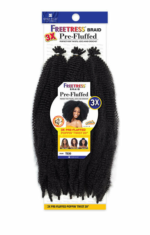 SHAKE N GO Freetress 3X Pre-fluffed Poppin' Twist (16"-28")