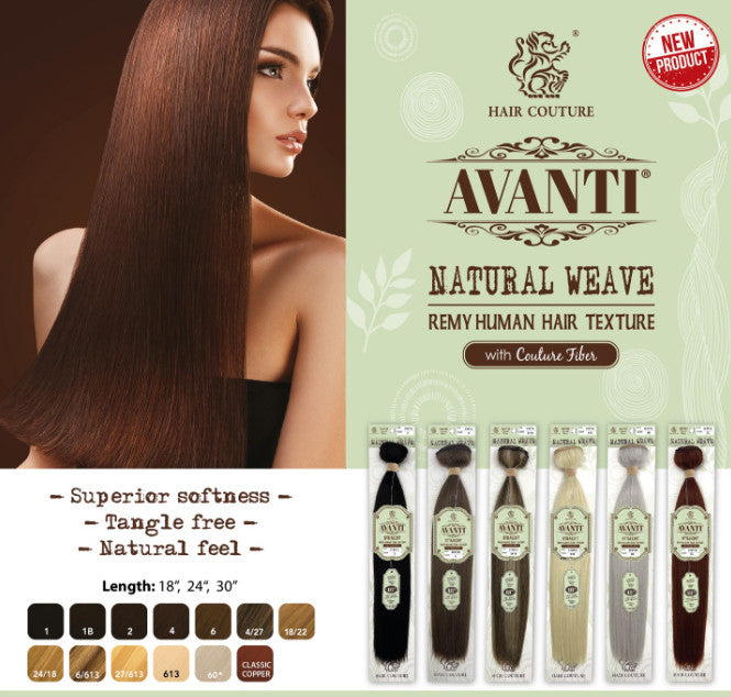 Hair Couture 100% Human Hair AVANTI Texture Natural Weave - Straight (24"-30")