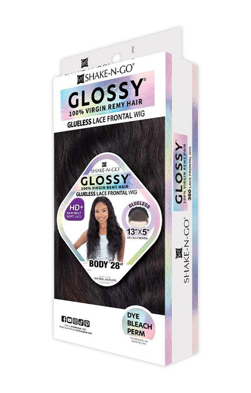 SHAKE N GO Synthetic Glueless HD Lace Front Wig - Glossy (Body Wave 16"-28")