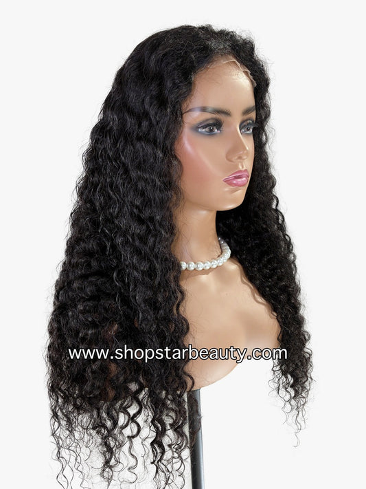 15A PINK LEMON GOLD 100% Human Hair 5X6 Lace Front Wig - EAST (Wet & Wavy) (18"-30")