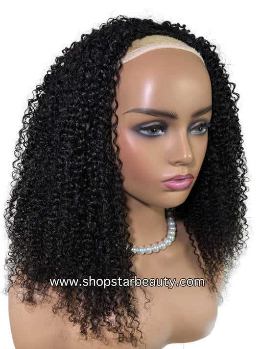15A PINK LEMON GOLD 100% Human Hair Half Wig H-KINKY