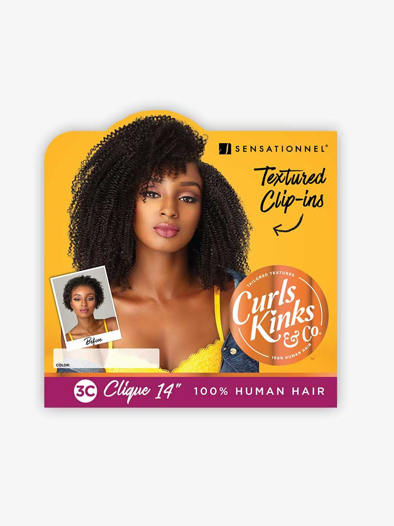 SENSATIONNEL Curls& Kinks 3C Clique Textured Curly Clip-Ins (14"/18")