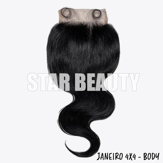 9A Janeiro Brazilian 100% Virgin Hair 4X4 Closure - BODY WAVE