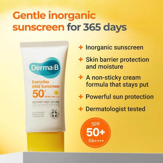 DERMA B Everyday Mild Sunscreen SPF50+ PA++++ (1.69oz)