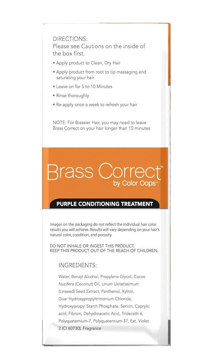 Color Oops Brass Correct Purple Deep Conditioning Hair Treatment