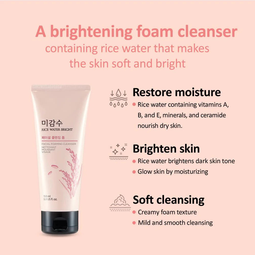 THE FACE SHOP Rice Water Bright Foaming Cleanser (5oz)