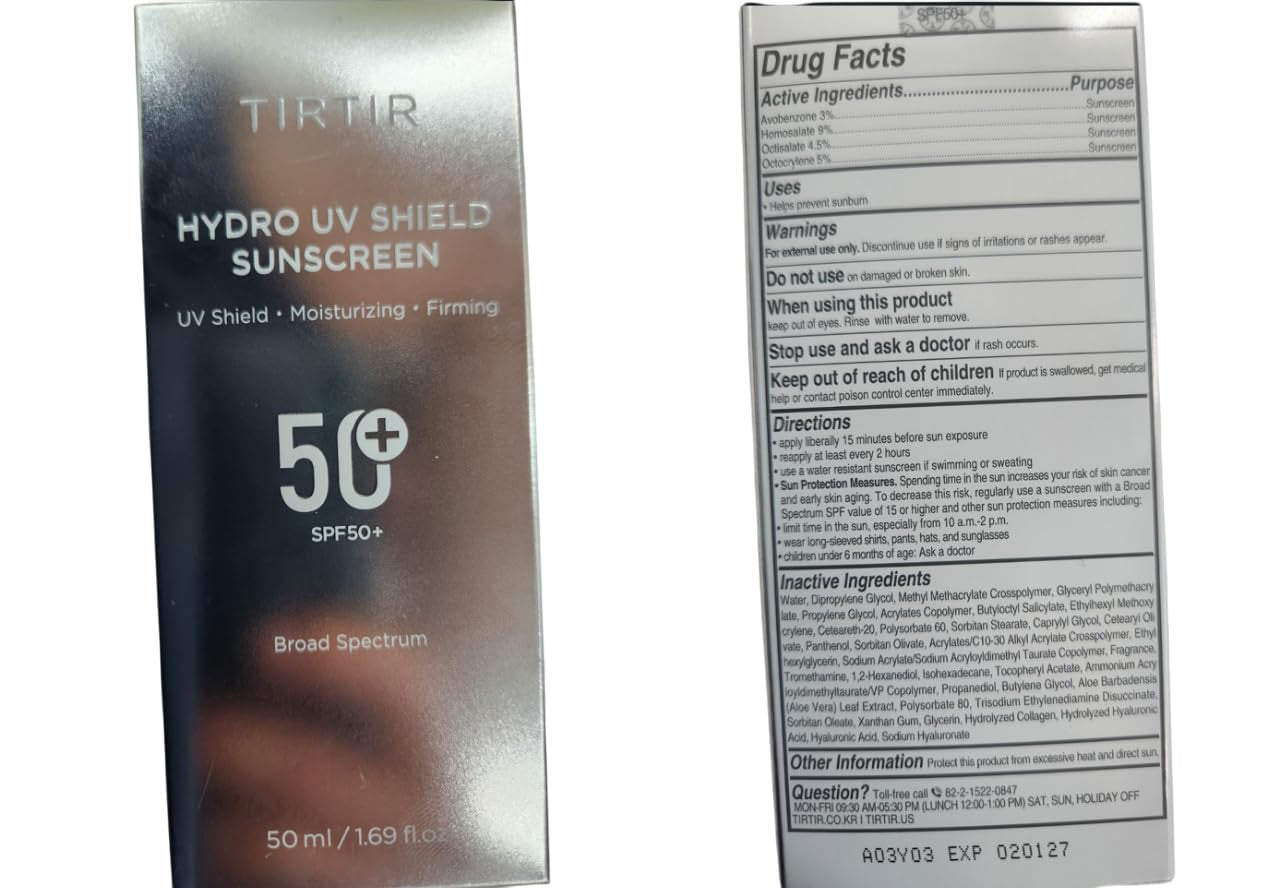 TIRTIR Hydro UV Shield Sunscreen | SPF 50+ (1.69oz)