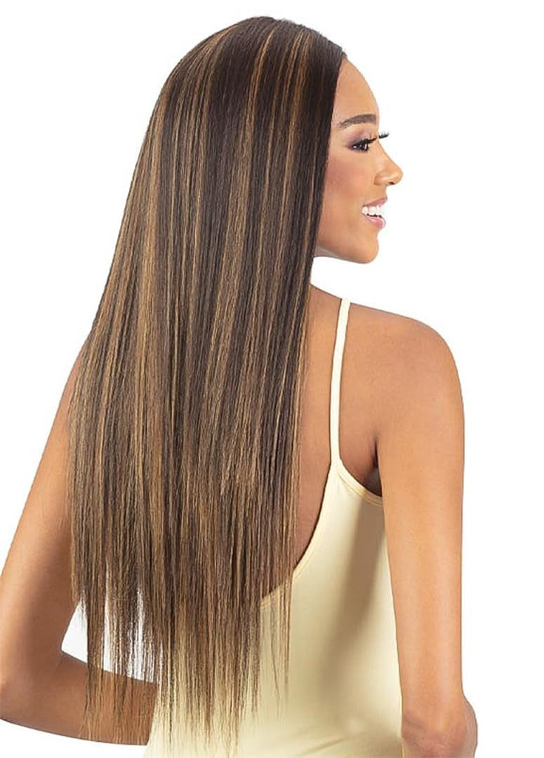 Mayde Beauty Synthetic Bloom Bundle Weave - Straight 4PCS (18"20"22"+ Closure)