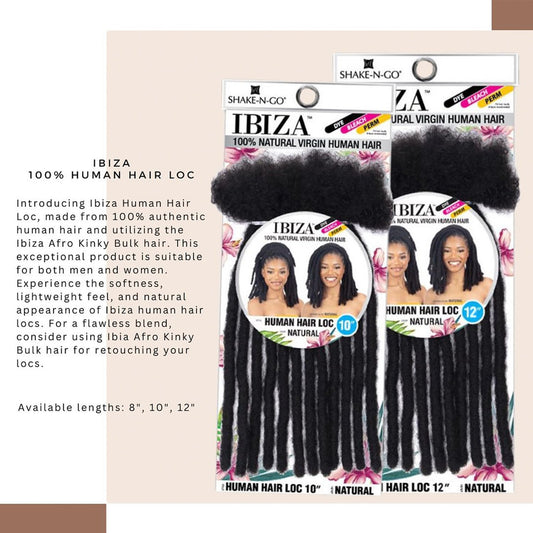 IBIZA 100% Natural Virgin Human Hair Loc (8"- 14")