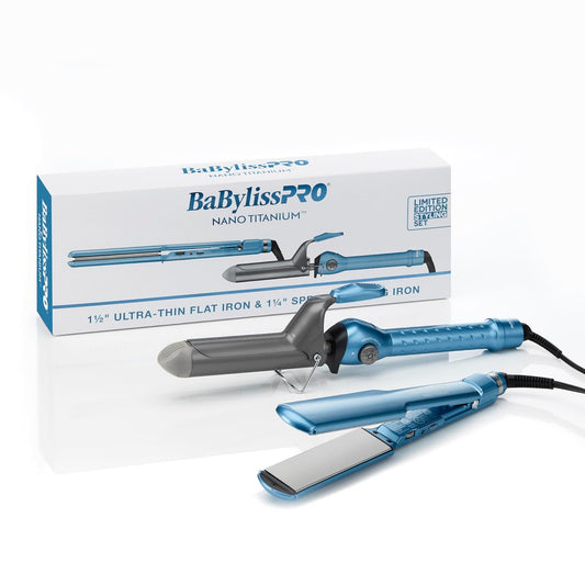 BabylissPRO Nano Titanium Flat Iron 1.5" & Curl Iron 1.25"