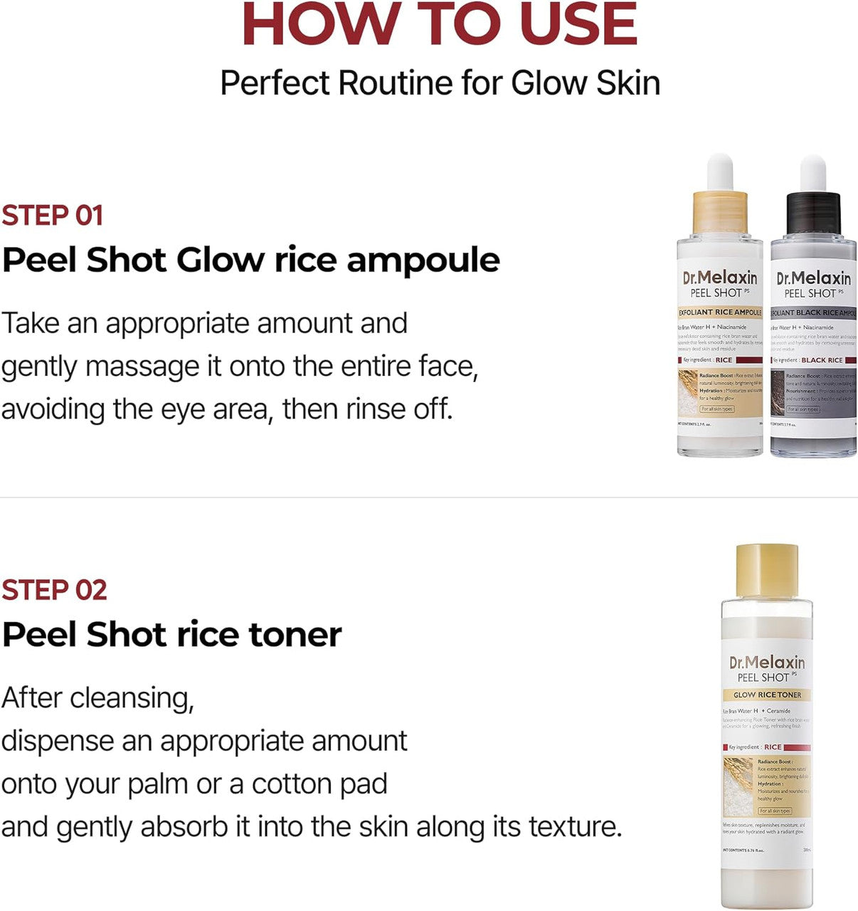 DR. MELAXIN Peel Shot Glow Rice Toner (6.76oz)