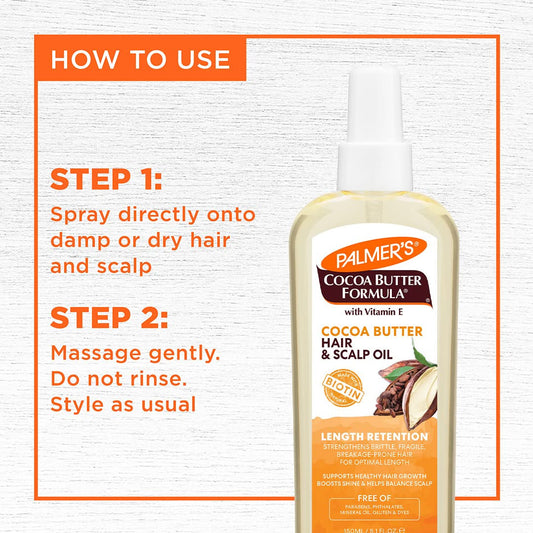 Palmers Cocoa Butter & Biotin Length Retention Hair and Scalp Oil (5.1 oz)