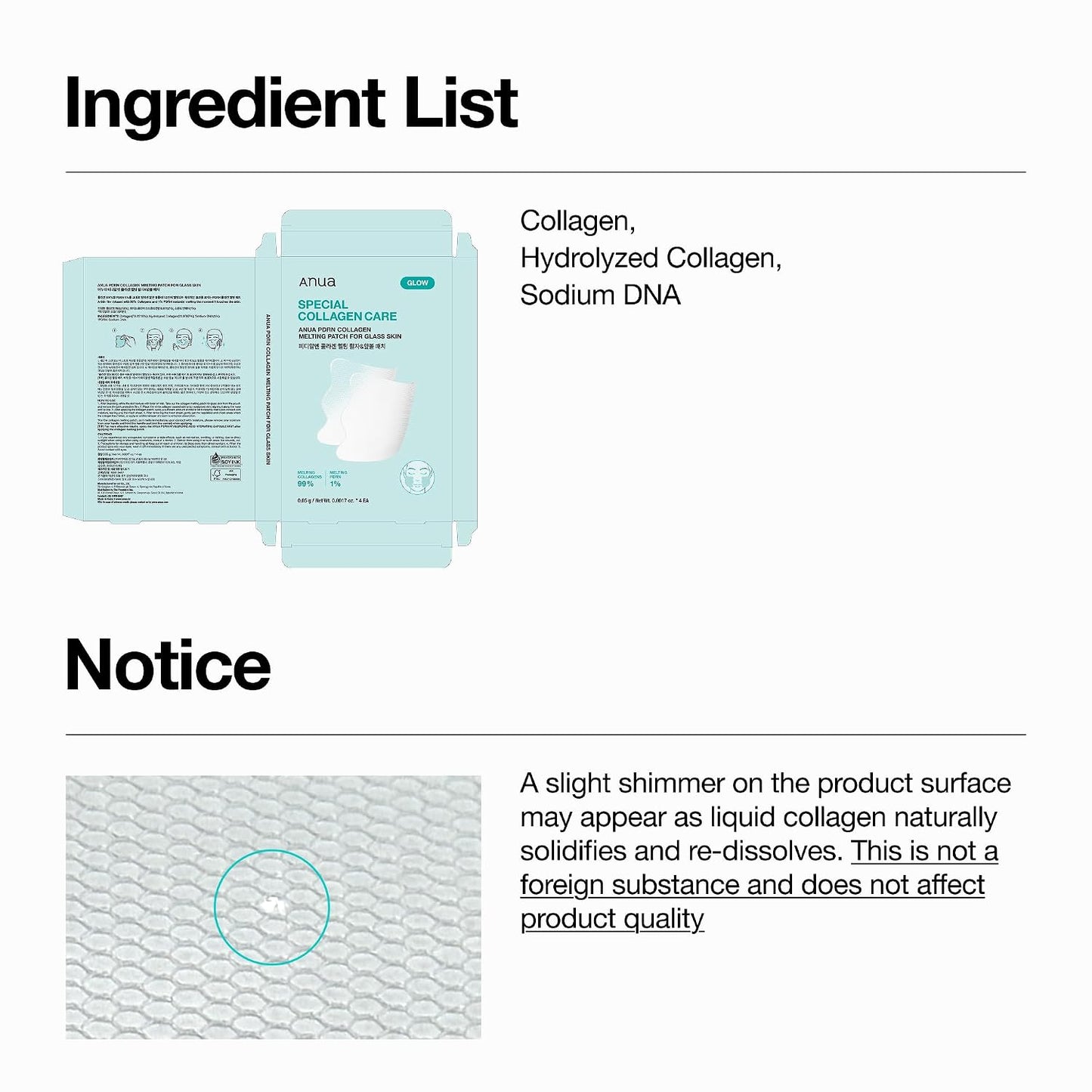Anua PDRN Collagen Melting Patch For Glass Skin (4PCS)