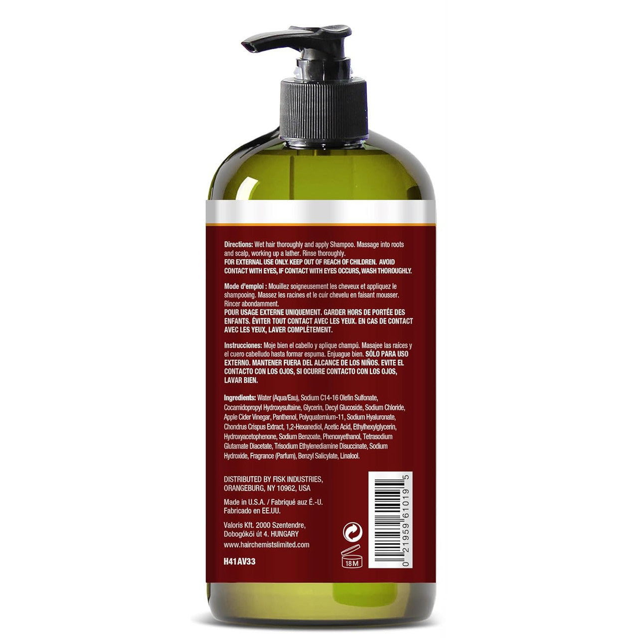 HAIR CHEMIST Apple Cider Vinegar Clarifying Shampoo (33oz)