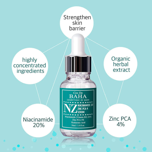 Cos De BAHA NZ Niacinamide 20 Zinc PCA 4 Serum (1oz)