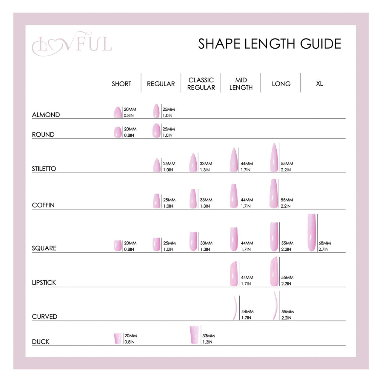 LA FLARE Lovful Nails - ALMOND/REGULAR