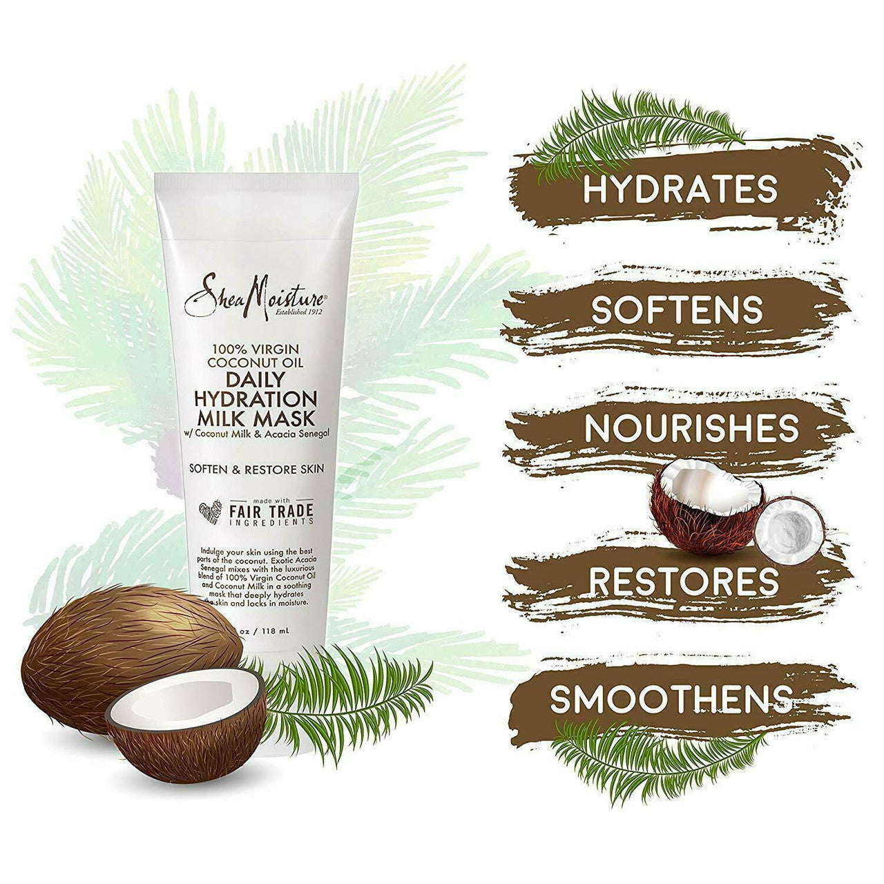 SheaMoisture 100% Extra Virgin Coconut Oil Daily Hydration Milk Mask (4 oz)