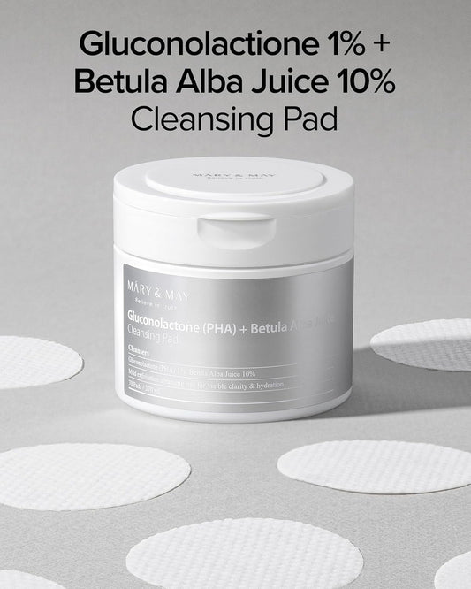 MARY & MAY Gluconolactone PHA Betula Alba Juice Cleansing Pad (70Pads)