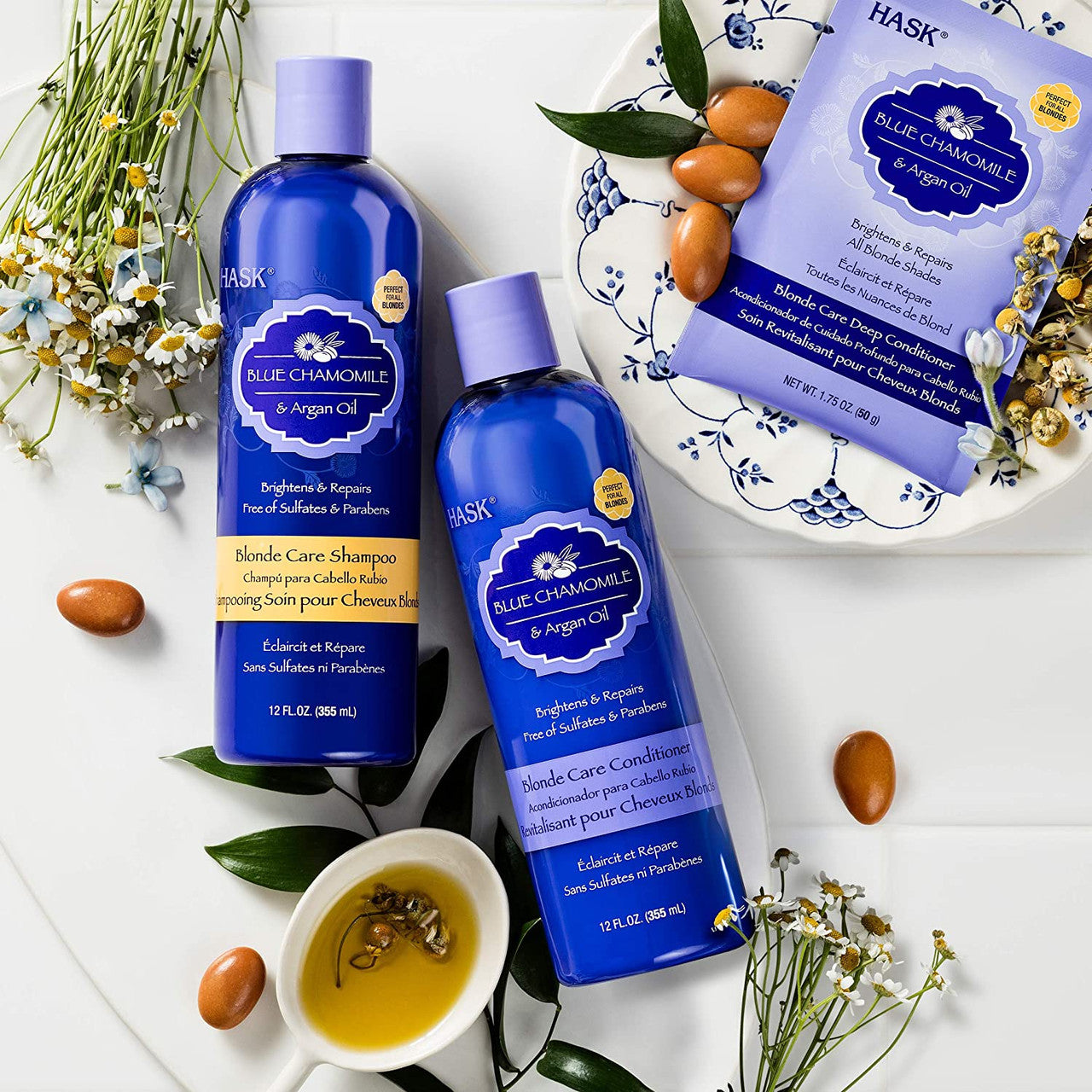 Hask Blue Chamomile and Argan Oil Blonde Care Conditioner (12 oz)
