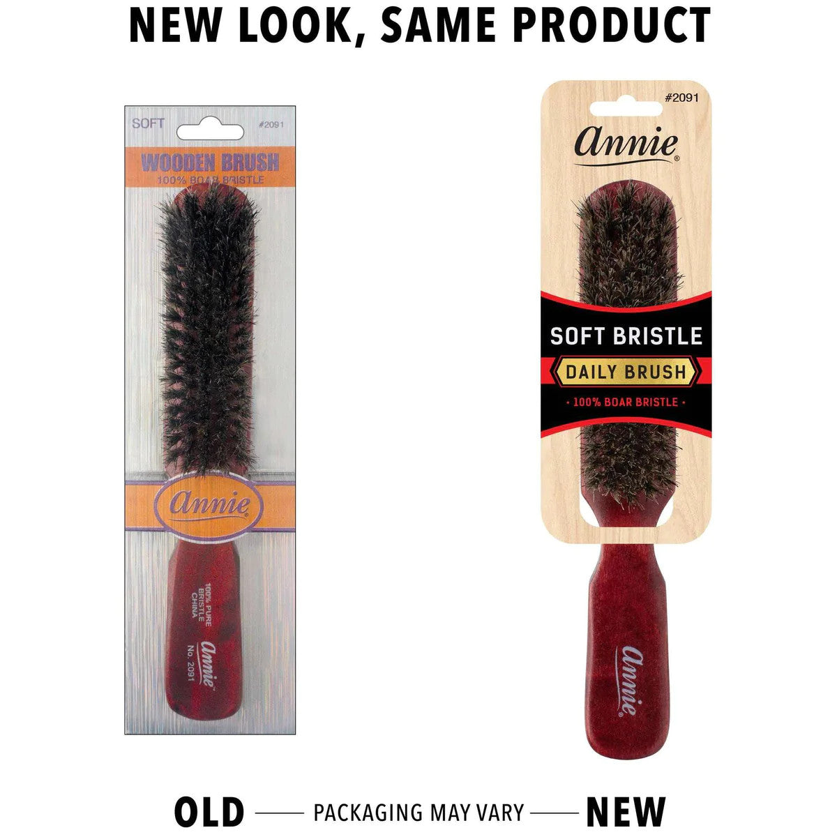 Annie Soft Wooden 100% Boar Bristle Brush 5 Row