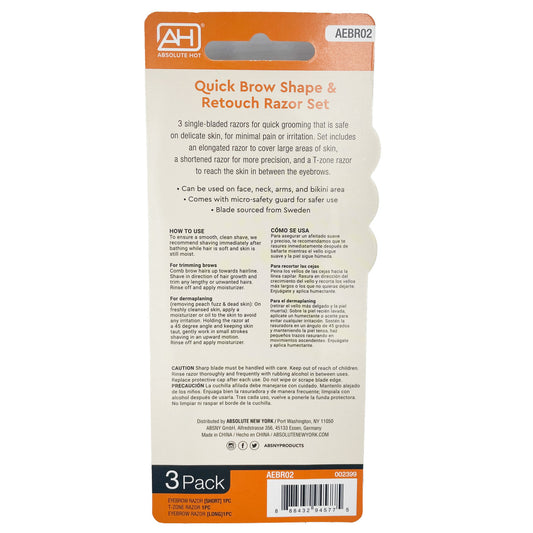 ABSOLUTE HOT Pinccat Eyebrow Razors Quick Shape & Retouch Razor (3 pack)