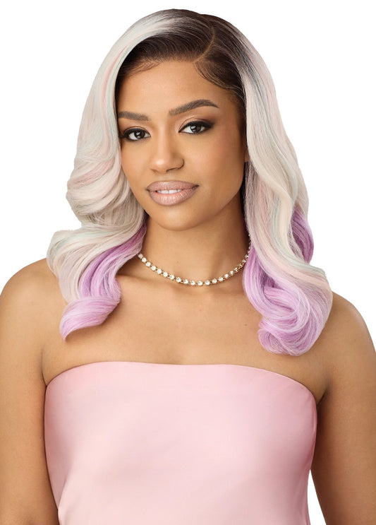 OUTRE Human Hair Blend Airtied Vanish HD+ Lace Front Wig - HHB-Soft Curls 18"