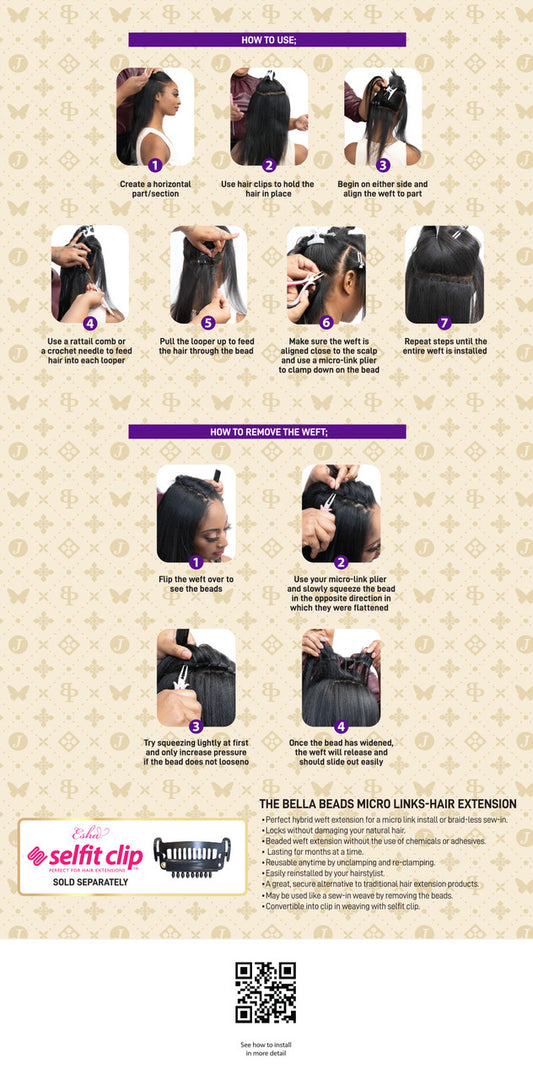 Janet Collection Bella Beads Micro Links Hair Extension - Straight 18" (8PCS)