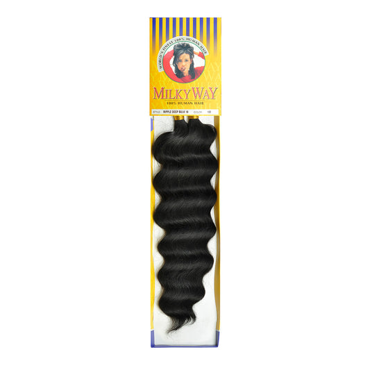 SHAKE N GO 100% Human Hair Braids MilkyWay Ripple Deep Bulk 18"