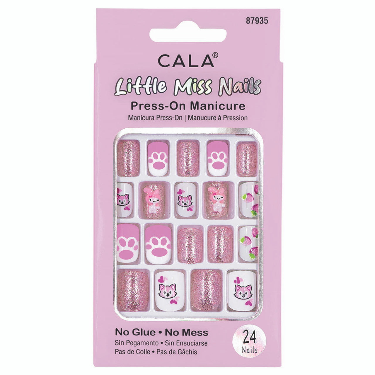 CALA Little Miss Nails Press-On Manicure - Pink/Glitter