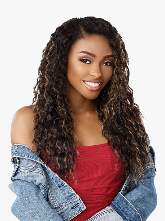 SENSATIONNEL Synthetic Curls Kinks N Co Glueless Lace Wig - V-Part Unit 7