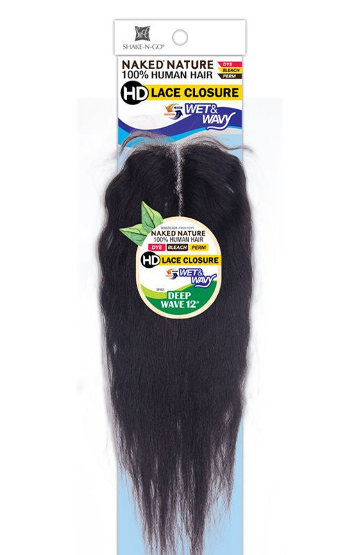 SHAKE N GO Naked Nature 100% Human Hair Closure 12" - Deep Wave