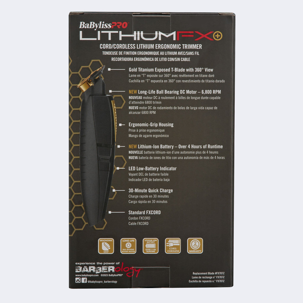 BaBylissPRO LithiumFX Cord/Cordless Lithium Ergonomic Trimmer