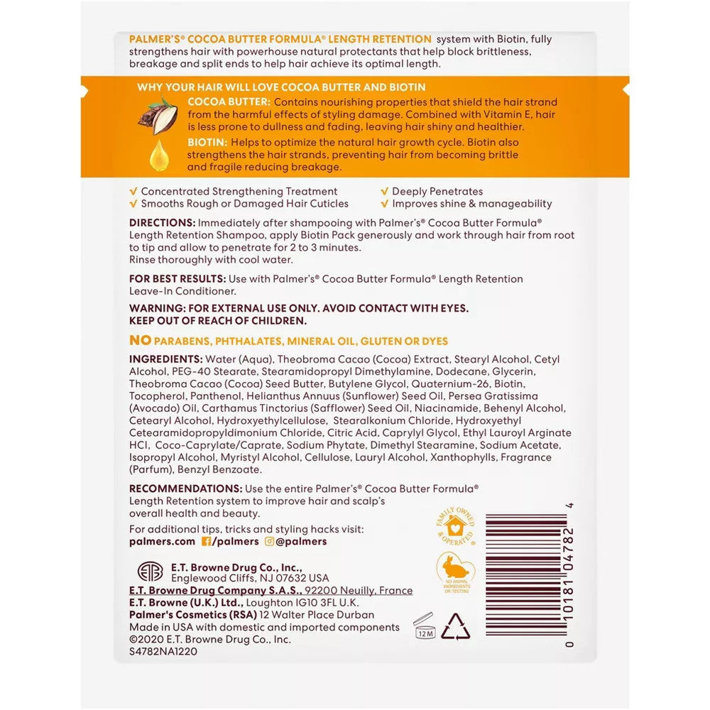 Palmers Cocoa Butter Formula Biotin Hair Treatment Pack (2.1 oz)
