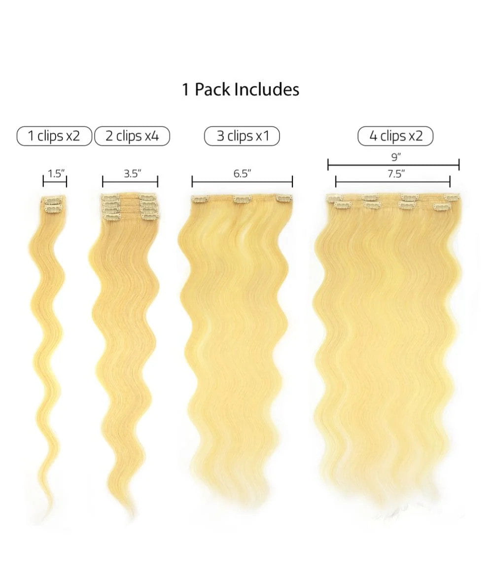 Hair Couture 100% Human Hair Extensions Avanti 9Pcs Clip-ins - CALIFORNIA WAVE (18"-22")