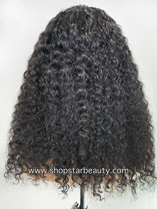 15A PINK LEMON GOLD 100% Human Hair Half Wig H-WET & WAVY WATER