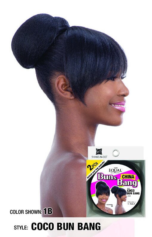 SHAKE N GO Freetress Equal Bun & Bang 2PCS - Coco Bun Bang