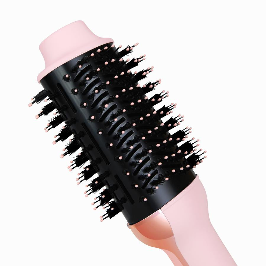 TYCHE Brush Dryer 2-in-1 Barrel Brush & Blow Dryer (Black, Pink)