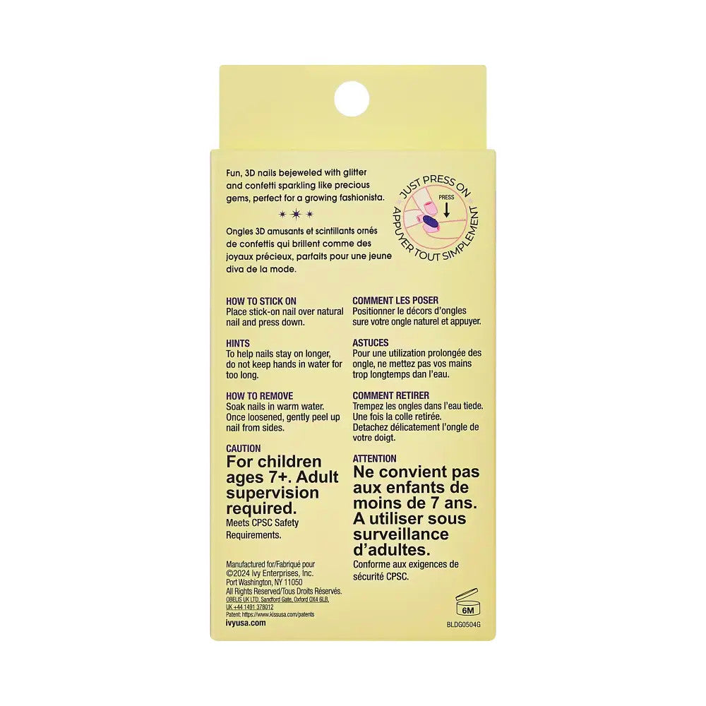 Kiss Gold Finger Little Diva Sticker Nails – Pink Crush