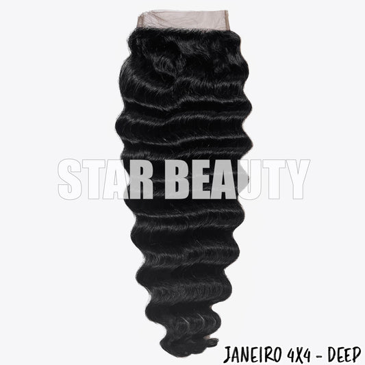 9A Janeiro Brazilian 100% Virgin Hair 4X4 Closure - Deep Wave