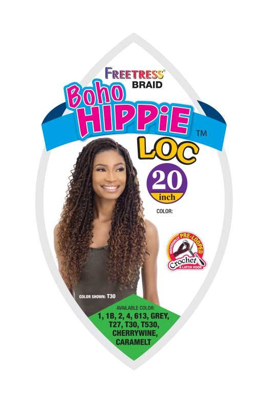 SHAKE N GO Freetress Synthetic Hair Crochet Braids - Boho Hippie Loc 20"