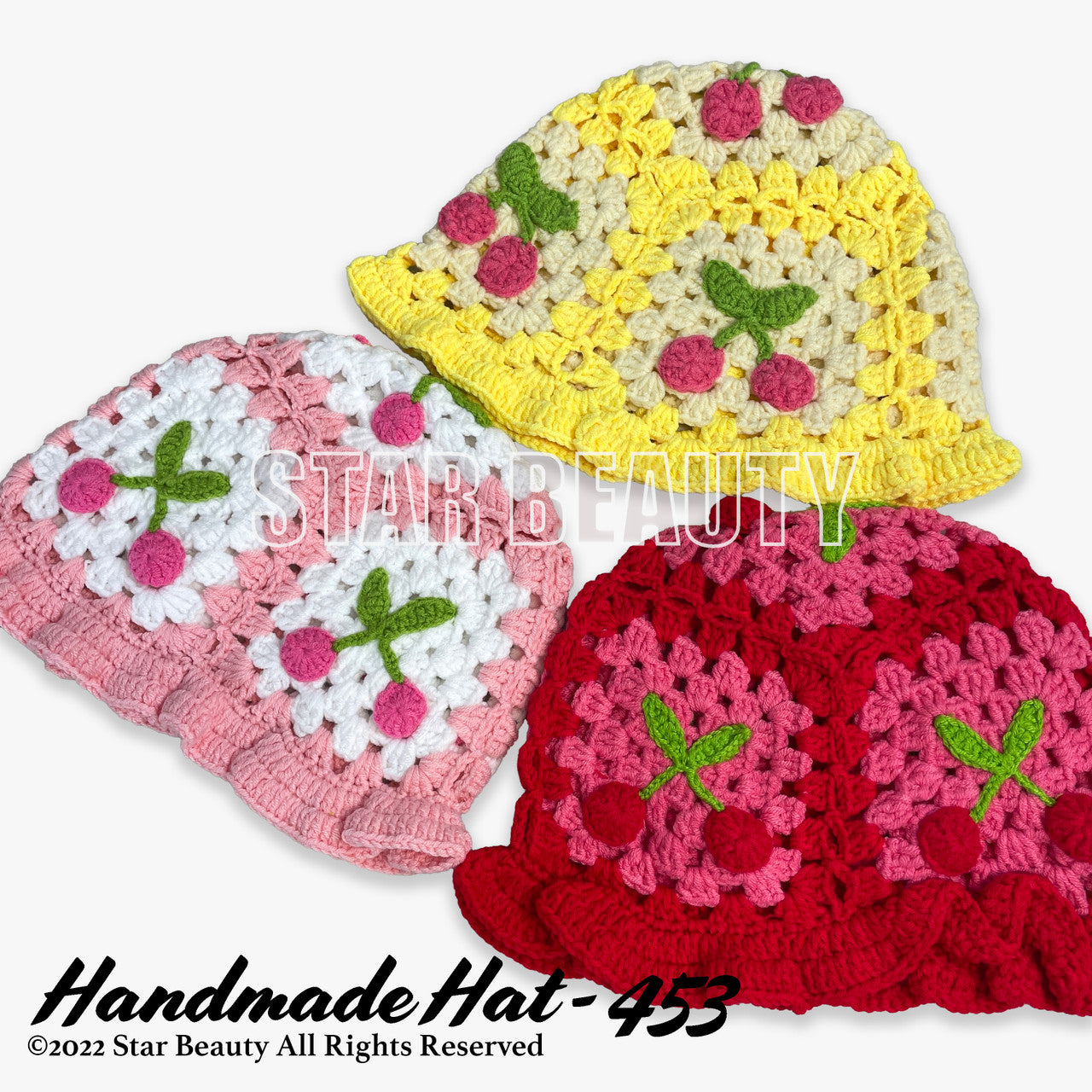 Handmade Knitted Chrochet Bucket Hat (#453)