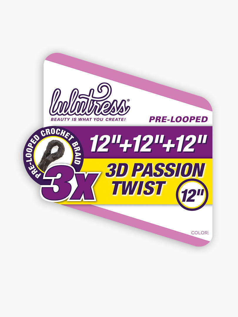 SENSATIONNEL Synthetic Crochet Braids Lulutress 3X - 3D PASSION TWIST 12"