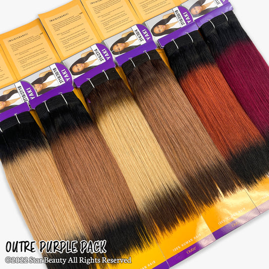OUTRE 100% Human Hair Purple Pack Yaki