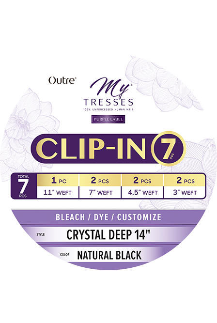 OUTRE MyTresses Unprocessed Human Hair Purple Label 7 Clip-In - CRYSTAL DEEP ( 12 / 14 )