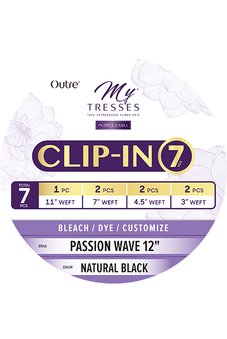 OUTRE MyTresses Unprocessed Human Hair Purple Label 7 Clip-In - PASSION WAVE (12"-14")