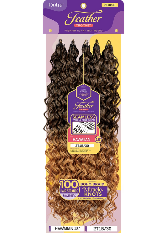 OUTRE Purple Pack Brazilian Feather Crochet - Hawaiian (14"-18")