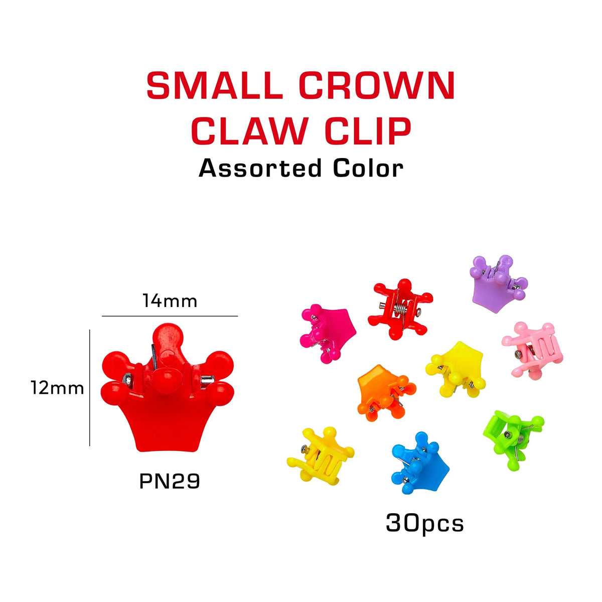 RED Colorful Kids Hair Claw Clips