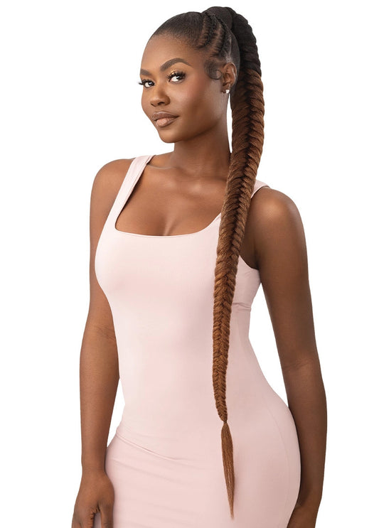 OUTRE Synthetic Pretty Quick Pony - Natural Braided Fishtail 42"
